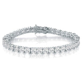 Gemsme 4.0MM Tennis Bracelets for Women - 18K White Gold Plated 4mm Round Cut Cubic Zirconia Classic Tennis Bracelet for Women/Men,Size 6/6.5/7/7.5/8/8.5 inch