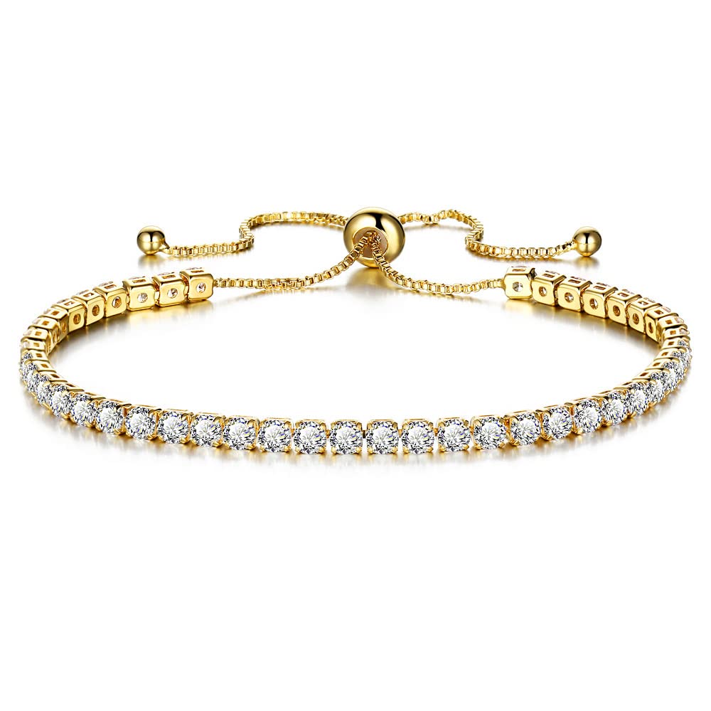 CiNily Adjustable Tennis Bracelets for Women Teen Cubic Zirconia Bracelet
