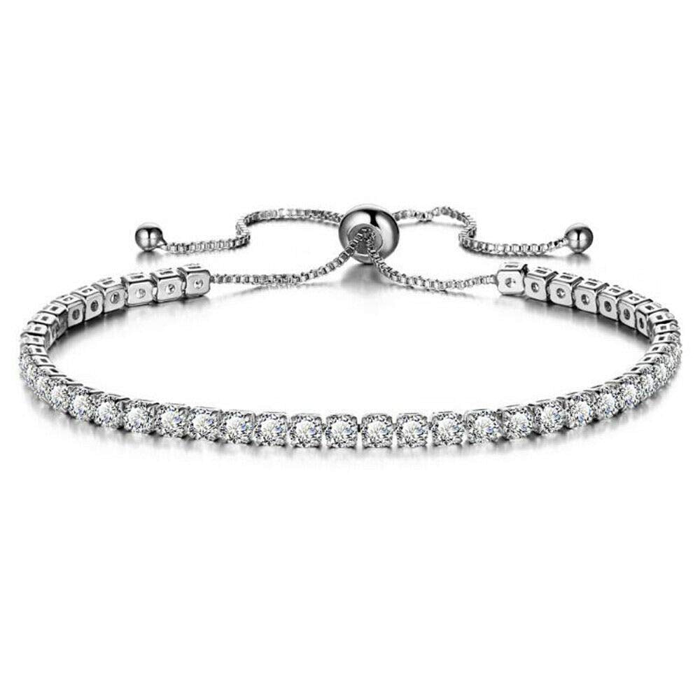 CiNily Adjustable Tennis Bracelets for Women Teen Cubic Zirconia Bracelet