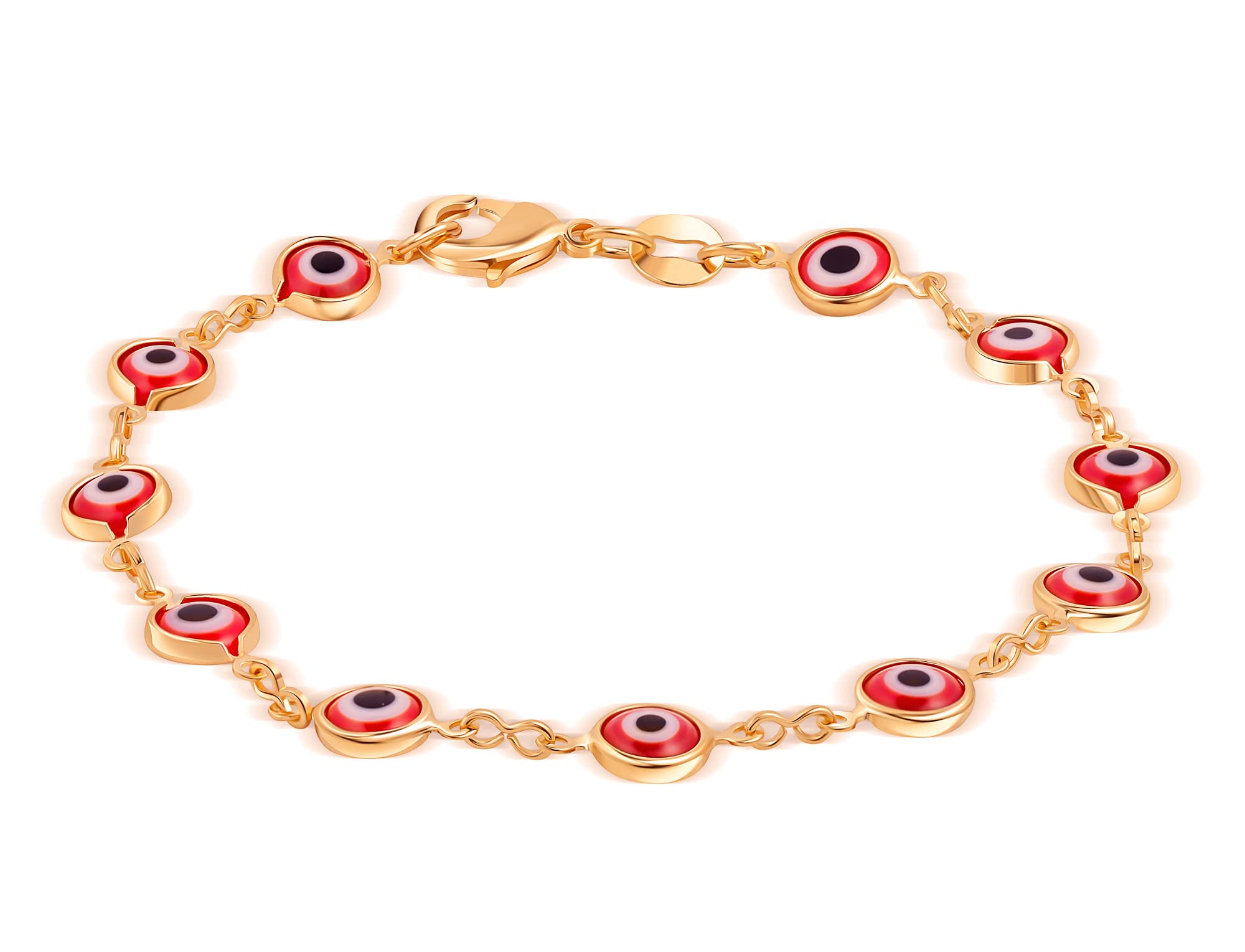 Barzel 18K Gold Plated Evil Eye Bracelet for Women - Made in Brazil