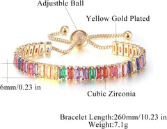 CiNily Adjustable Tennis Bracelets for Women Teen Cubic Zirconia Bracelet