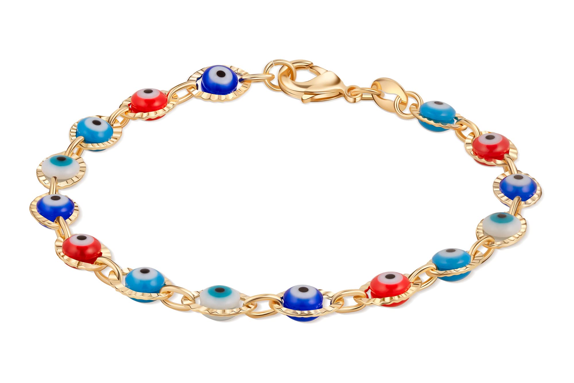 Barzel 18K Gold Plated Evil Eye Bracelet for Women - Made in Brazil