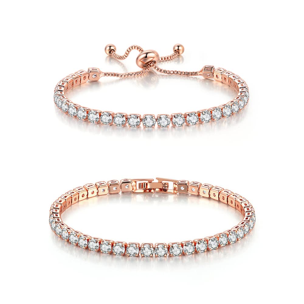 CiNily Adjustable Tennis Bracelets for Women Teen Cubic Zirconia Bracelet