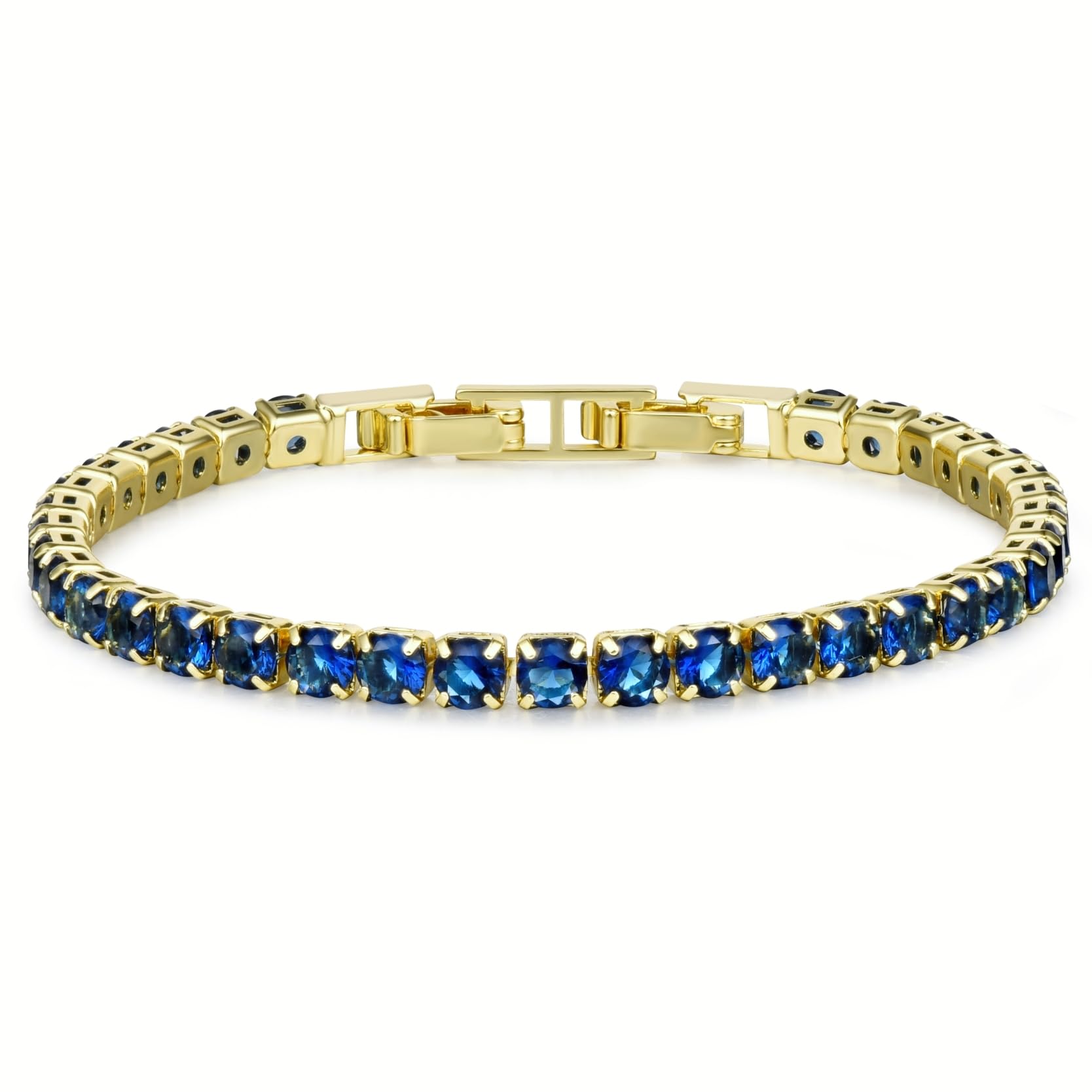 Tennis Bracelets for Women, Silver/Gold Plated 4mm Cubic Zirconia Bracelets Adjustable, Fashion Jewelry Non Tarnish Size 6.6 inch+1.5 inch Extender