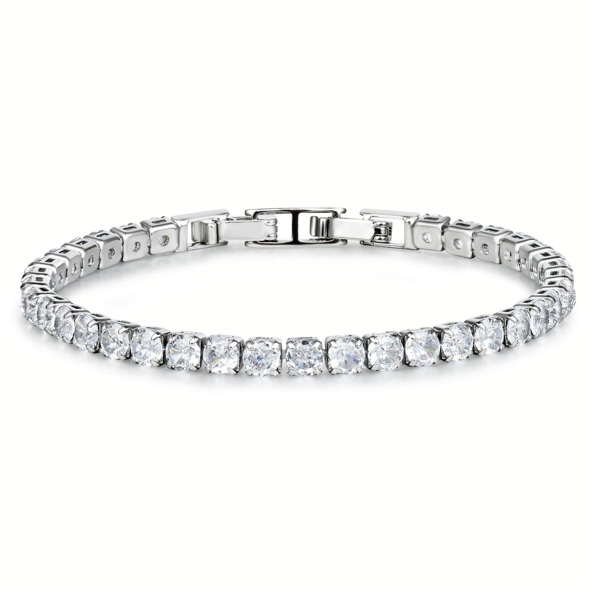 Tennis Bracelets for Women, Silver/Gold Plated 4mm Cubic Zirconia Bracelets Adjustable, Fashion Jewelry Non Tarnish Size 6.6 inch+1.5 inch Extender