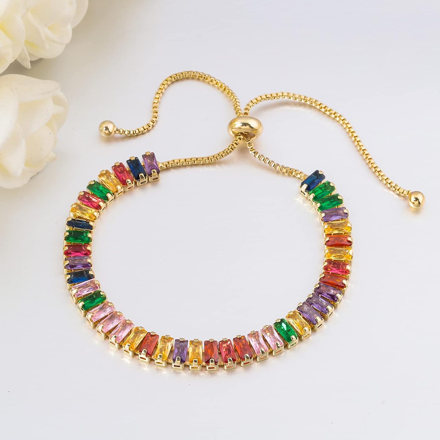 CiNily Adjustable Tennis Bracelets for Women Teen Cubic Zirconia Bracelet