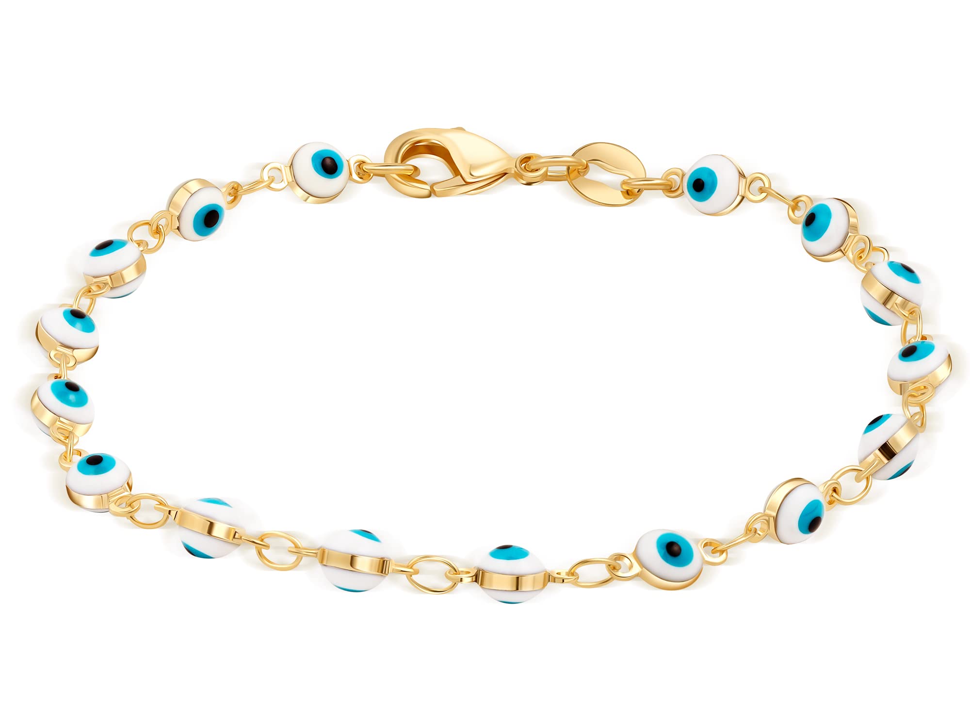 Barzel 18K Gold Plated Evil Eye Bracelet for Women - Made in Brazil