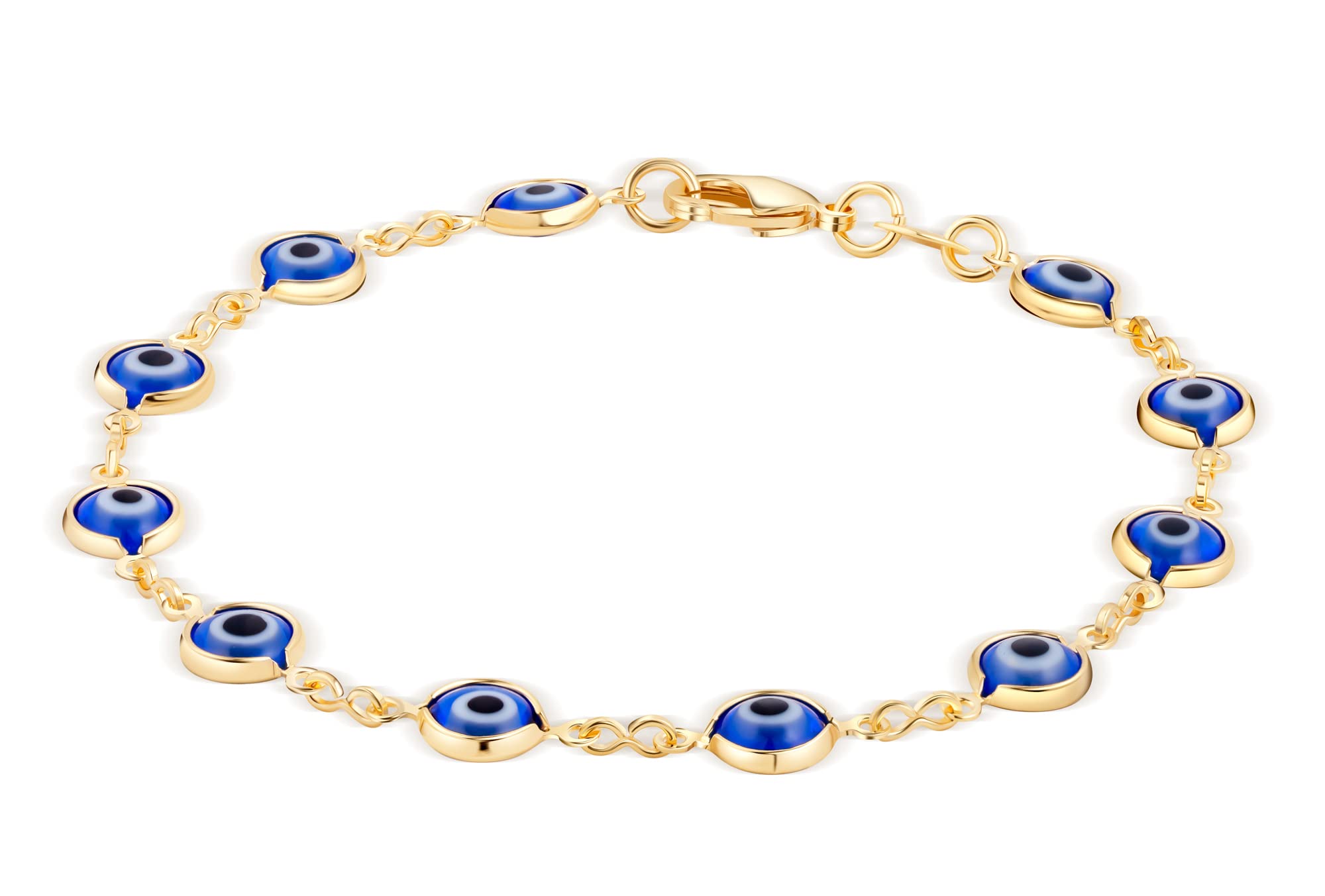 Barzel 18K Gold Plated Evil Eye Bracelet for Women - Made in Brazil