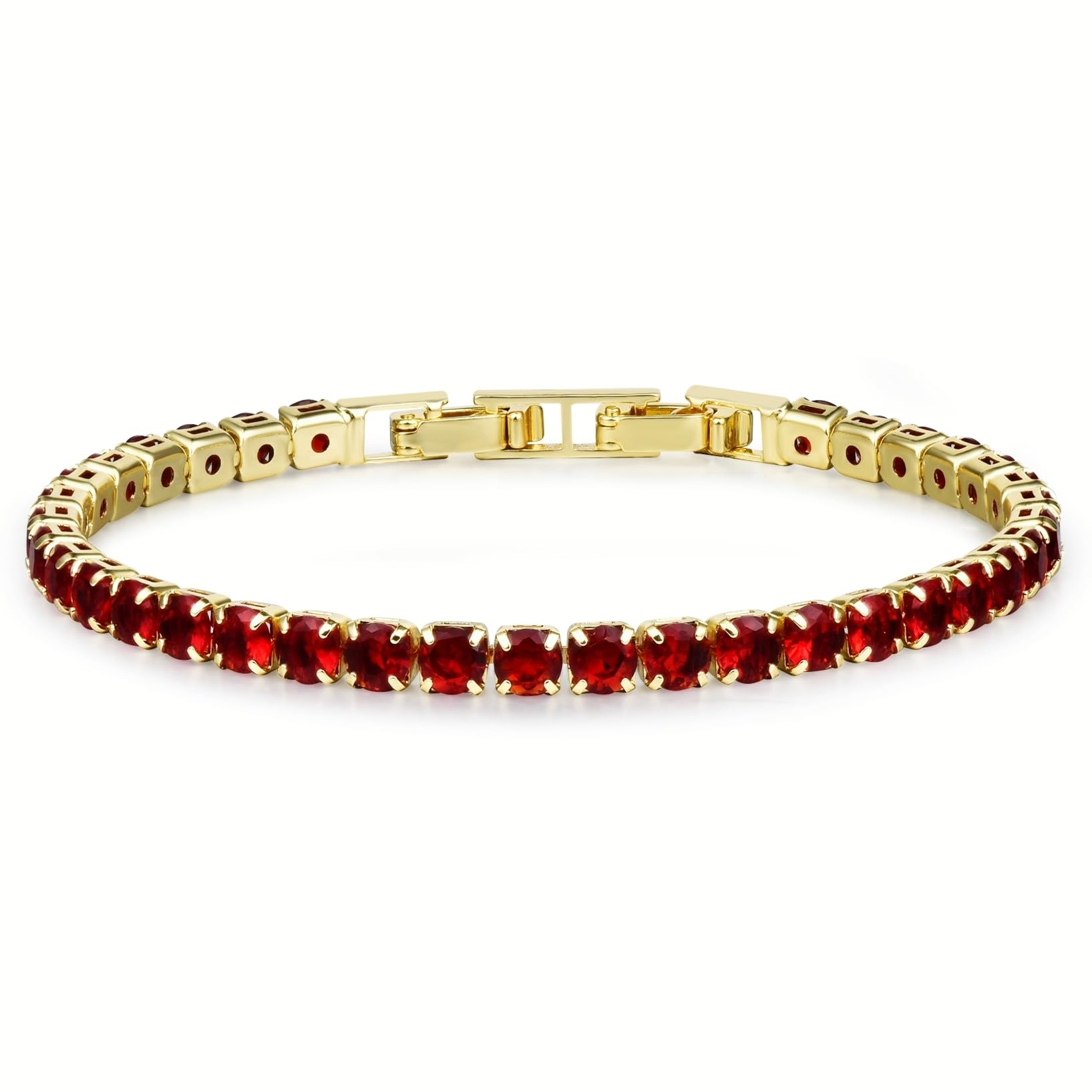 Tennis Bracelets for Women, Silver/Gold Plated 4mm Cubic Zirconia Bracelets Adjustable, Fashion Jewelry Non Tarnish Size 6.6 inch+1.5 inch Extender