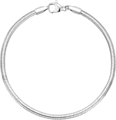 Charm Bracelets for Women, 925 Sterling Silver Plated/14k Gold Bracelet 3mm Dainty Snake Chain Bracelet Men Non Tarnish Jewelry Gifts for Her