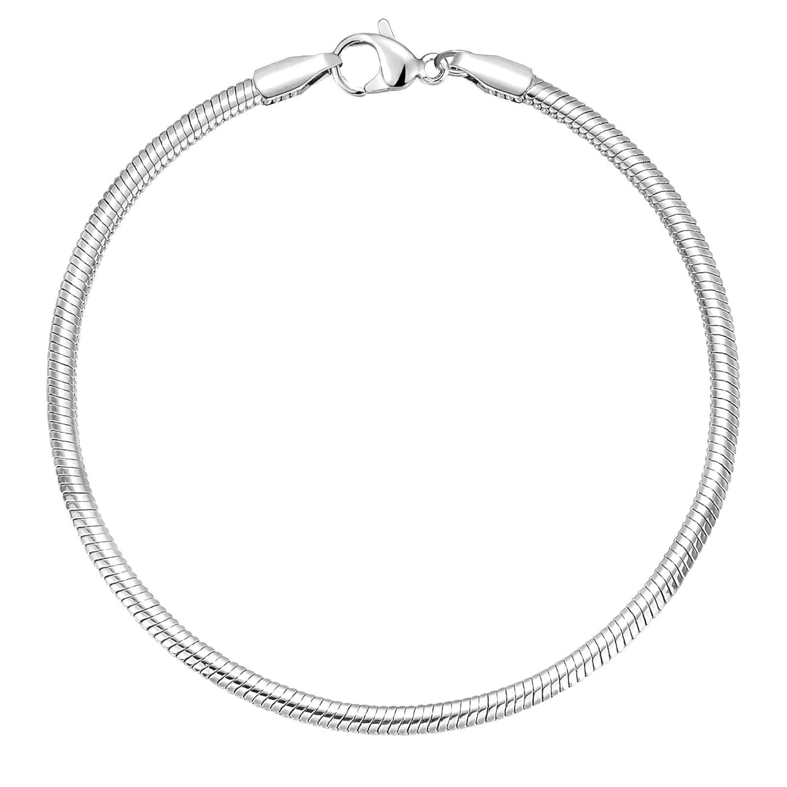 Charm Bracelets for Women, 925 Sterling Silver Plated/14k Gold Bracelet 3mm Dainty Snake Chain Bracelet Men Non Tarnish Jewelry Gifts for Her