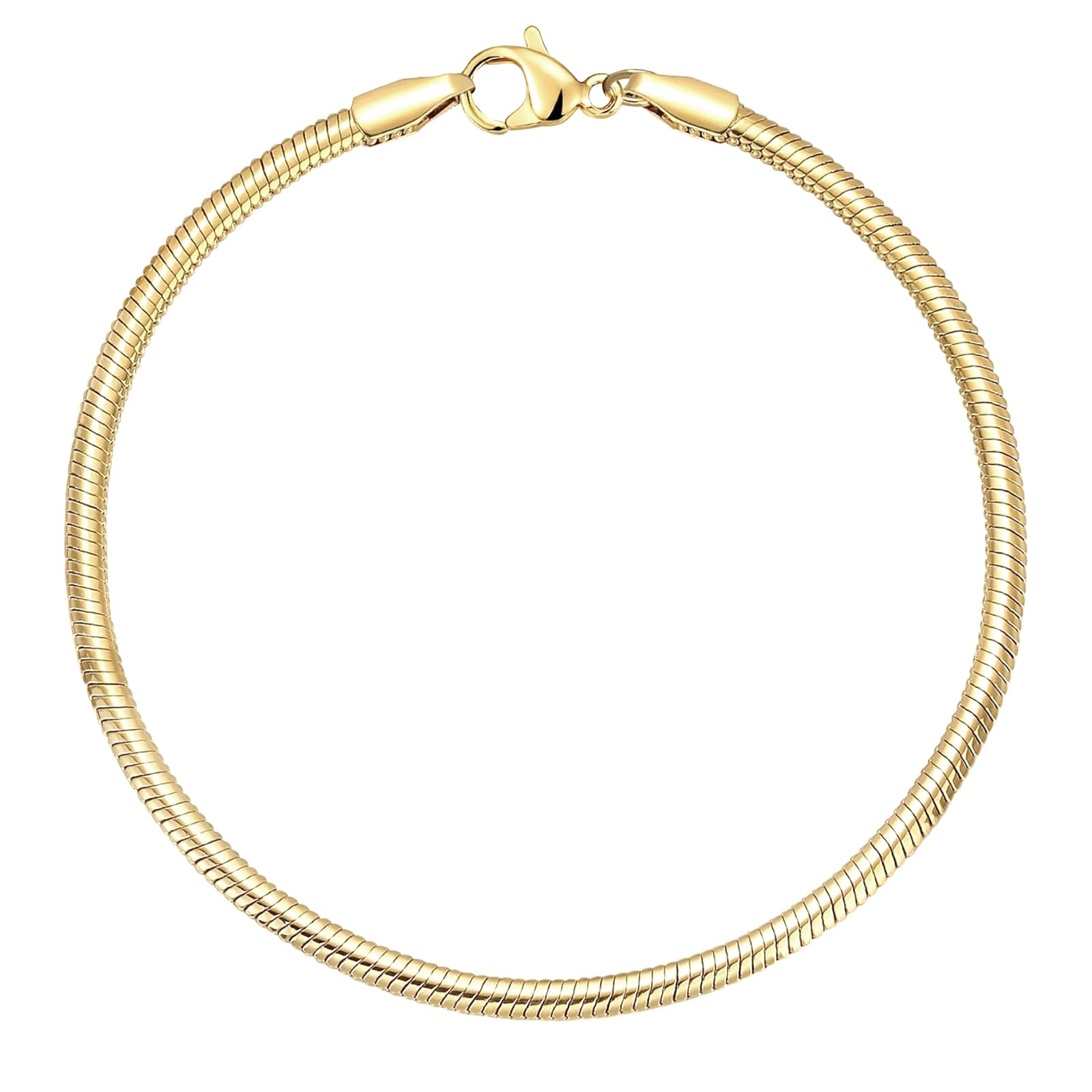 Charm Bracelets for Women, 925 Sterling Silver Plated/14k Gold Bracelet 3mm Dainty Snake Chain Bracelet Men Non Tarnish Jewelry Gifts for Her