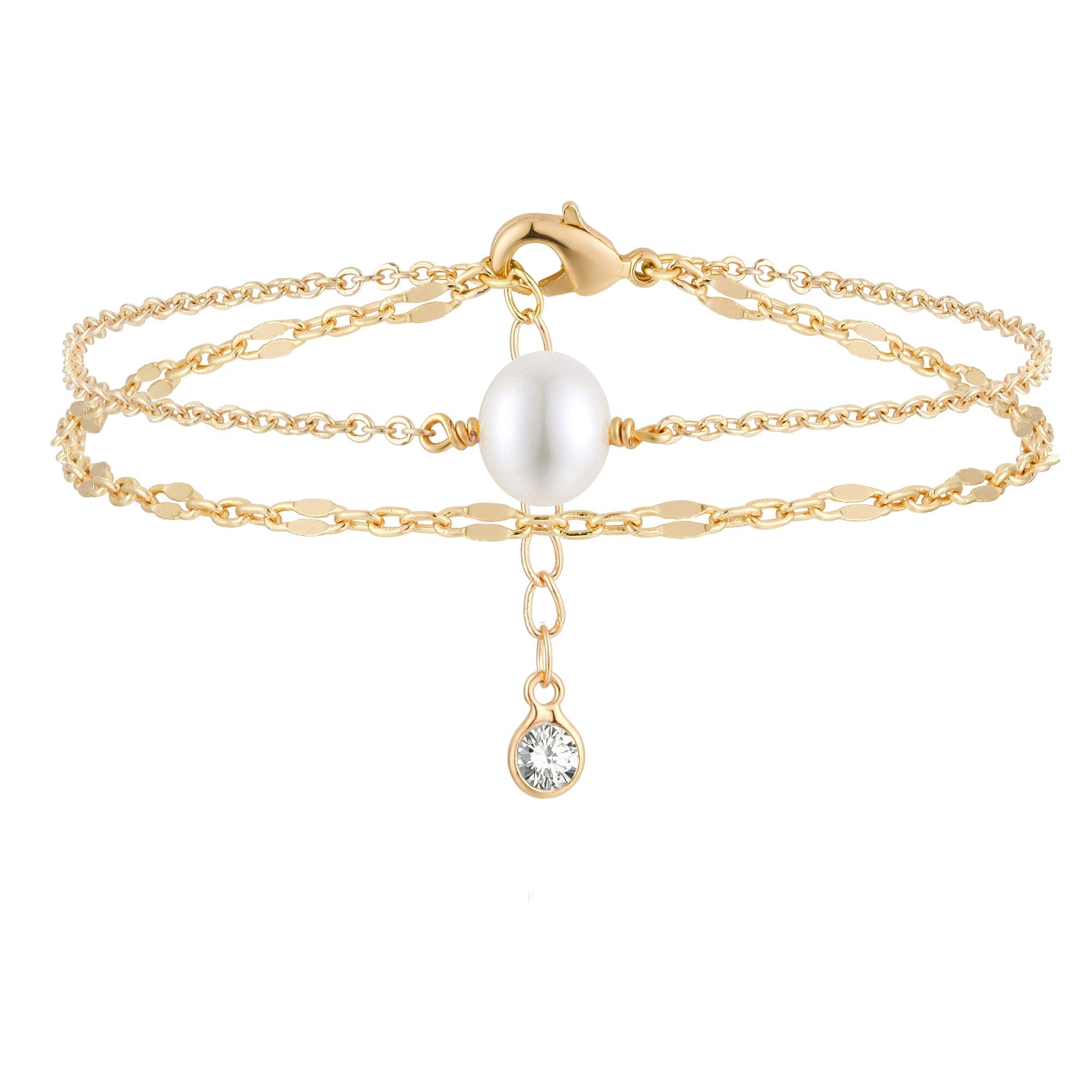 MEVECCO Dainty Chain Bracelets for Women, Layered and Charm Styles