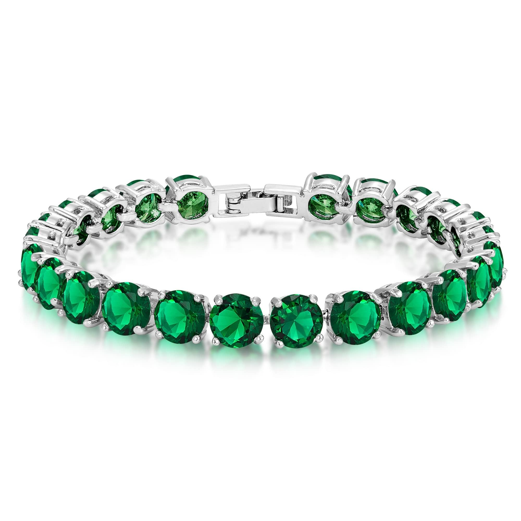 KEZEF Cubic Zirconia Tennis Bracelet for Women, 6.5 to 8 Inch