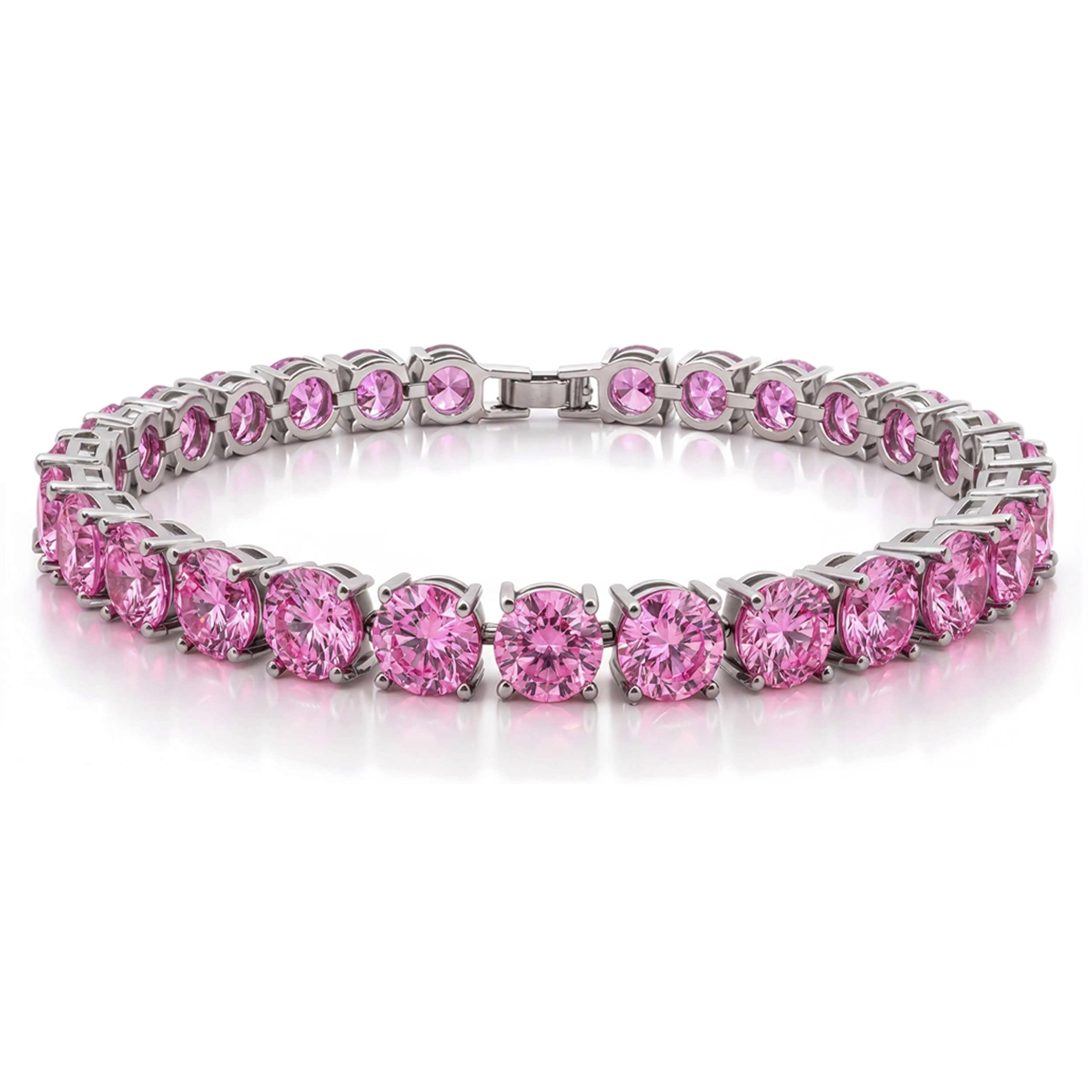 KEZEF Cubic Zirconia Tennis Bracelet for Women, 6.5 to 8 Inch