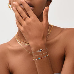 MEVECCO Dainty Chain Bracelets for Women, Layered and Charm Styles